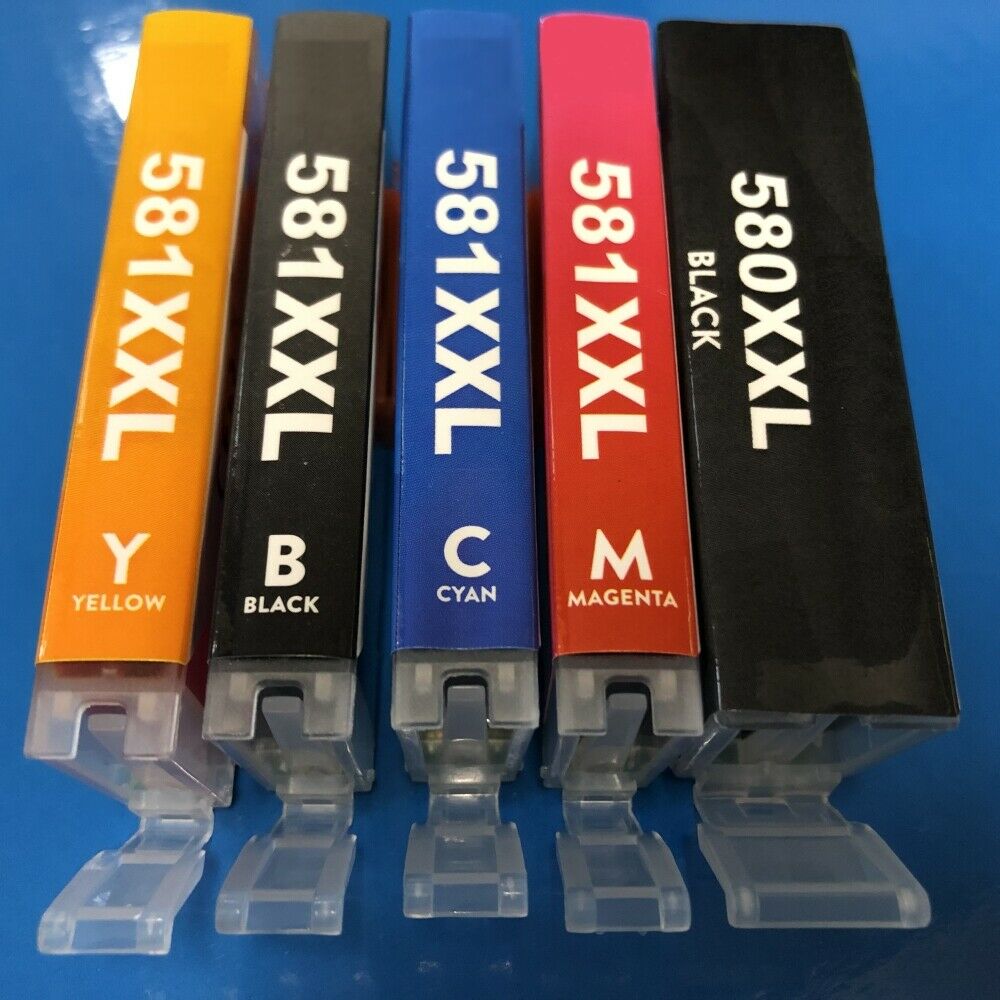 Replacement Canon 580-PGBK 581-BK/C/M/Y/PC Photo Cyan Ink Cartridges
