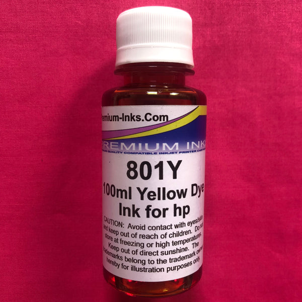 YELLOW 2 x 100ml DYE PRINTER REFILL INK FOR HP