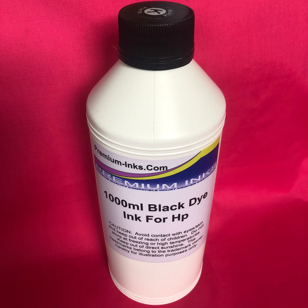 LITRE BOTTLE BLACK DYE REFILL INK FOR HP