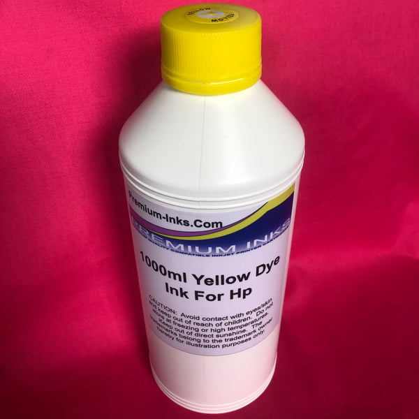 LITRE BOTTLE YELLOW DYE REFILL INK FOR HP