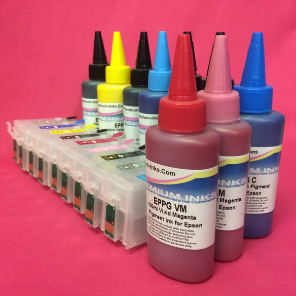 Epson T1571-9 Refillable Cartridges and Ink