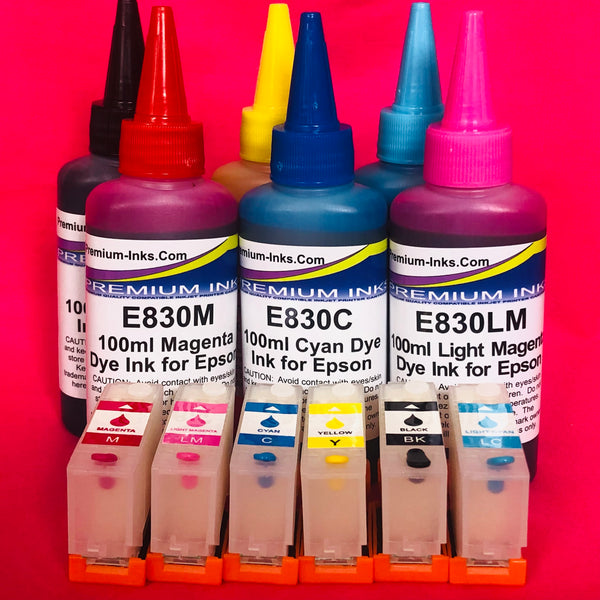 378 REFILLABLE CARTRIDGES + INK EPSON