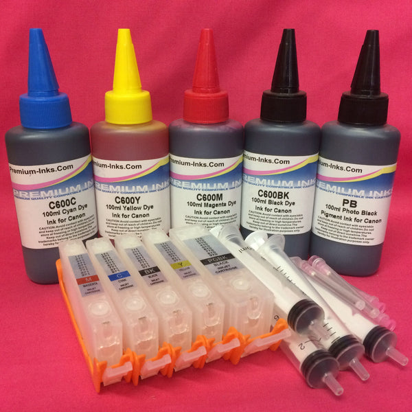 PGI-570BK CLI-571 Refillable Cartridges and Ink