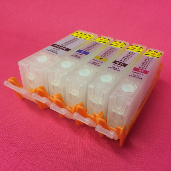 5 REFILLABLE EMPTY CARTRIDGES FOR CANON PIXMA MG 5650 MG5650 PGI 550 CLI 551 BK/C/M/Y