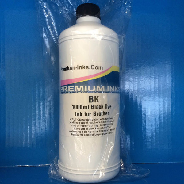 LITRE BLACK BOTTLE DYE REFILL PRINTER INK FOR REFILLING BROTHER CARTRIDGES Non OEM
