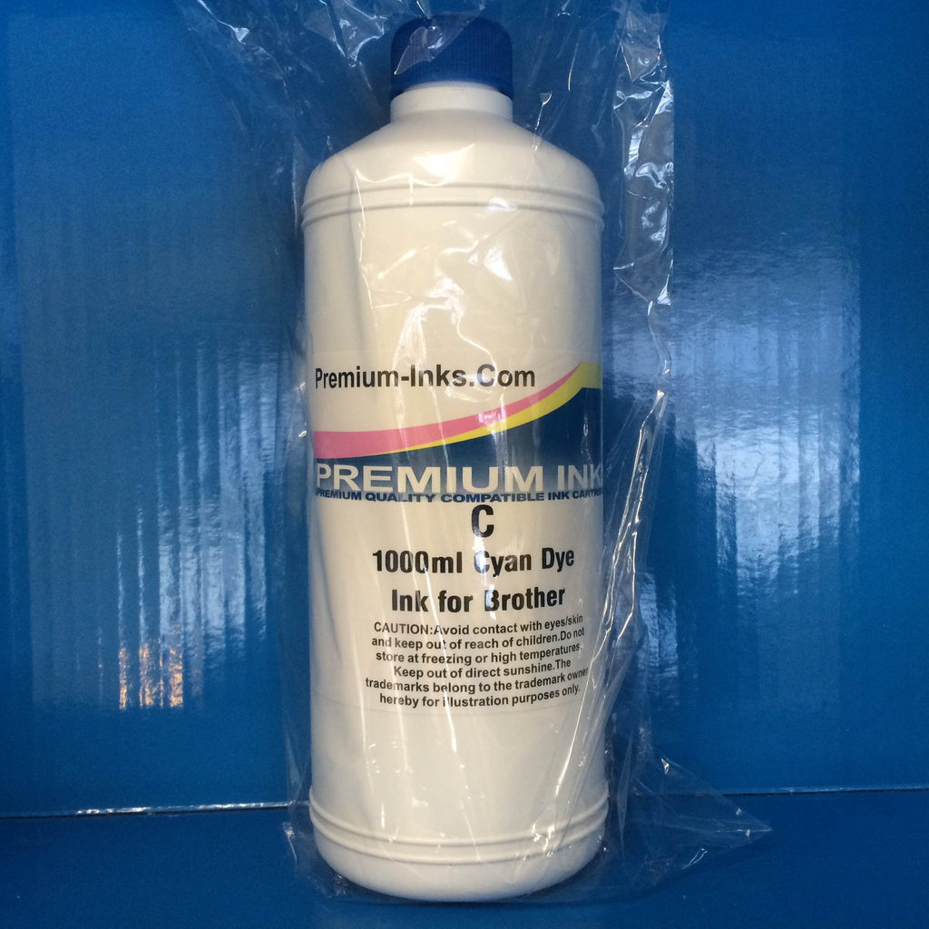 LITRE CYAN BOTTLE DYE REFILL PRINTER INK FOR REFILLING BROTHER CARTRIDGES Non OEM