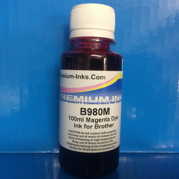 2x 100ml MAGENTA BOTTLES DYE REFILL INK FOR BROTHER Non OEM
