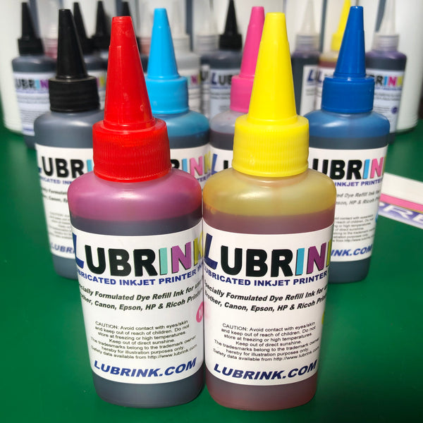 6 x 100ml Lubrink Ink BK/C/M/Y/LC/LM