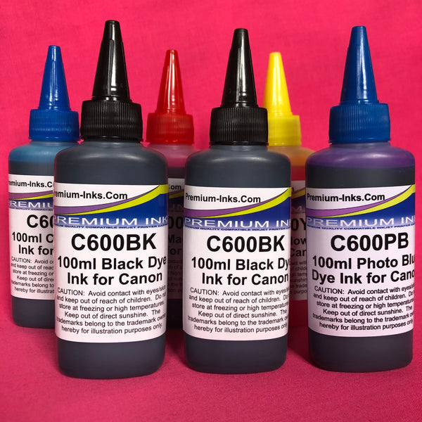 6x 100ml Dye Ink Bottles Canon PGI-580 CLI-581 