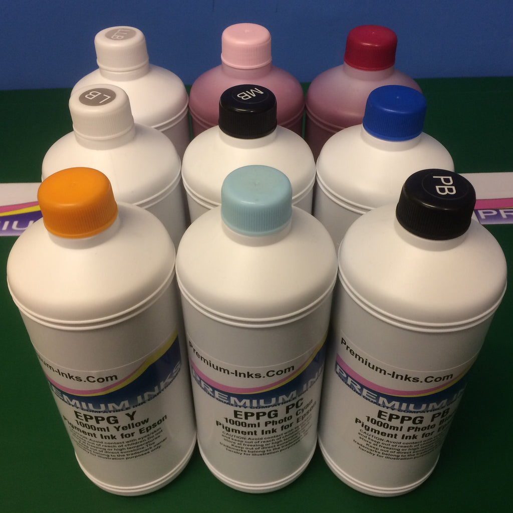 6x Litre (1000ml) PIGMENT REFILL INK EPSON PRINTERS Non OEM